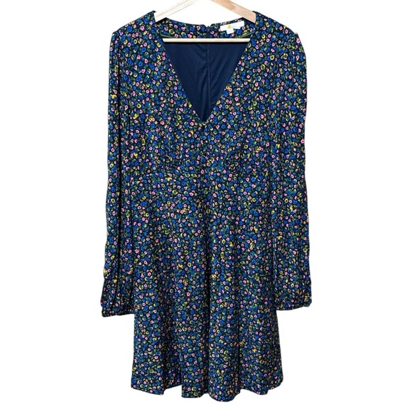 EUC - Boden V-NECK JERSEY TEA DRESS IN BLUE - Size 14 - Picture 3 of 5